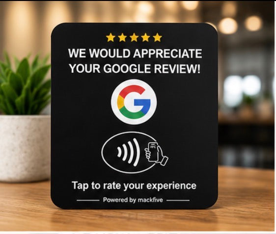 Black Plate - NFC Google Review Card