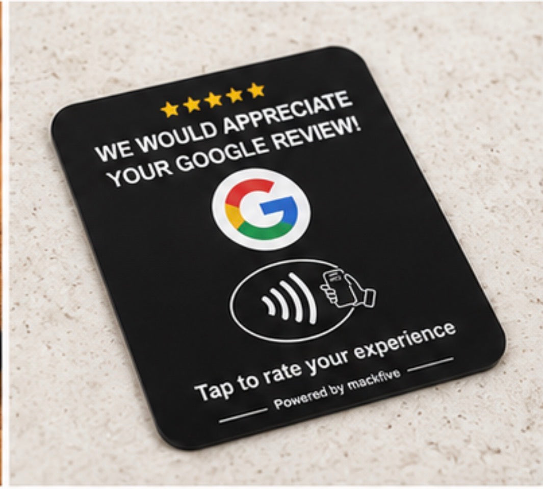 Black Plate - NFC Google Review Card