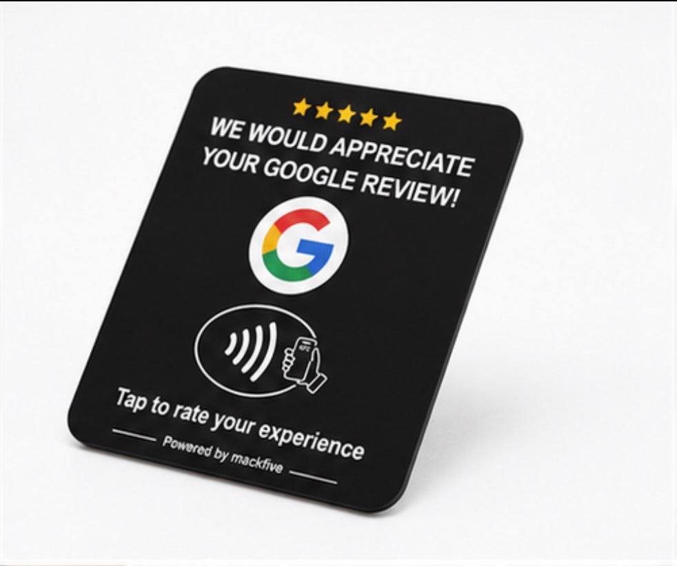 Black Plate - NFC Google Review Card