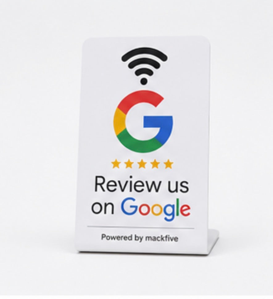 White NFC Google Review Stand