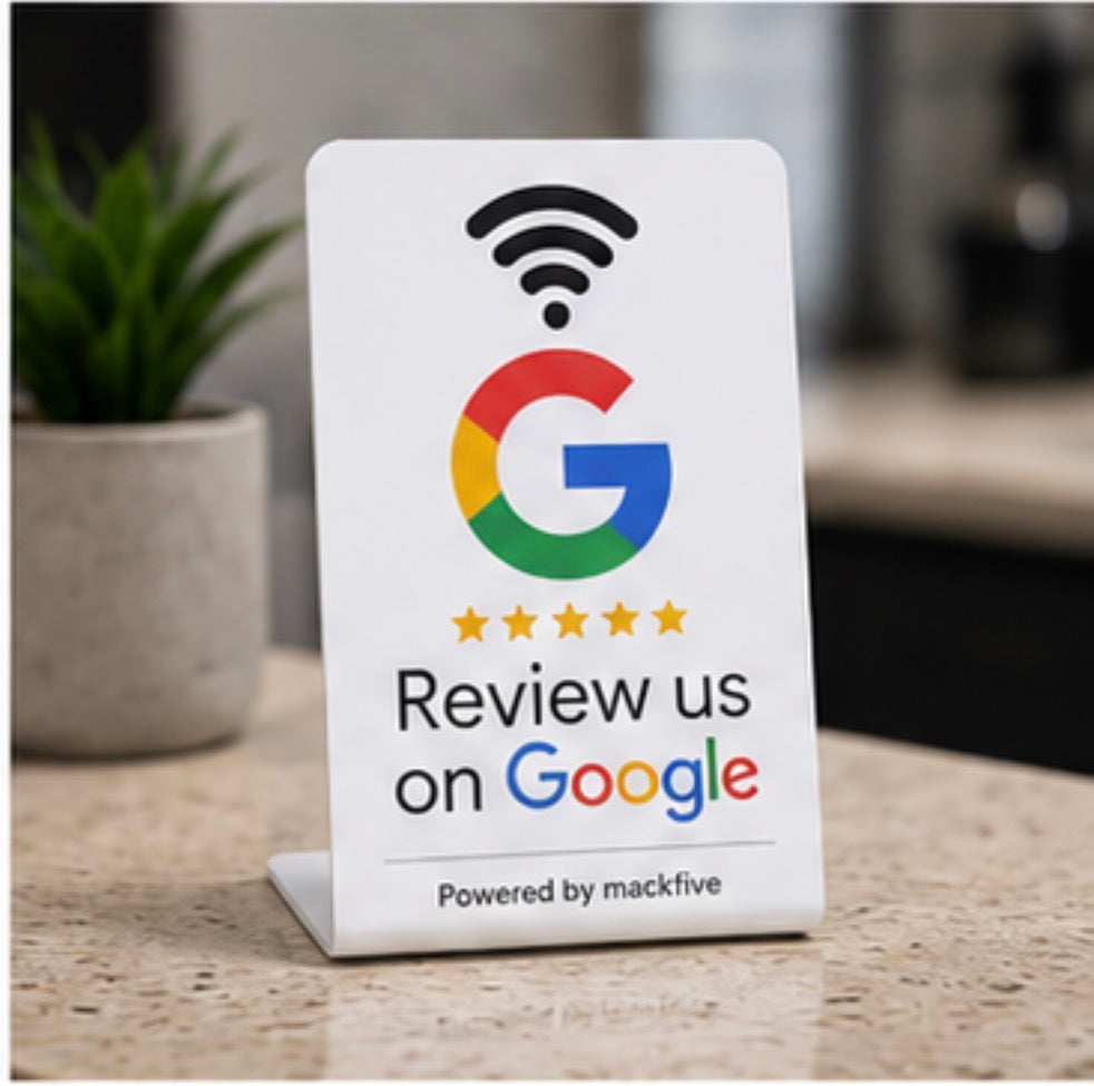 White NFC Google Review Stand