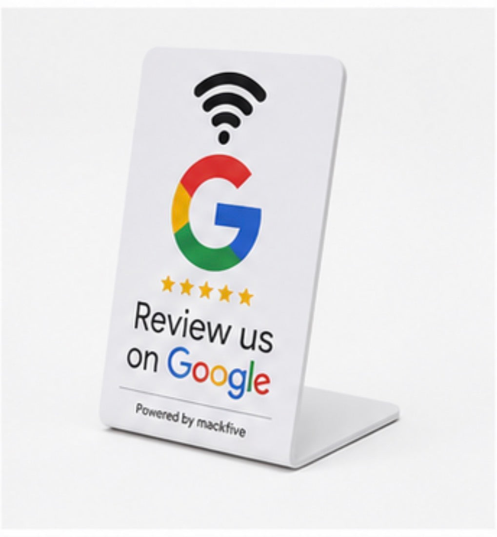 White NFC Google Review Stand