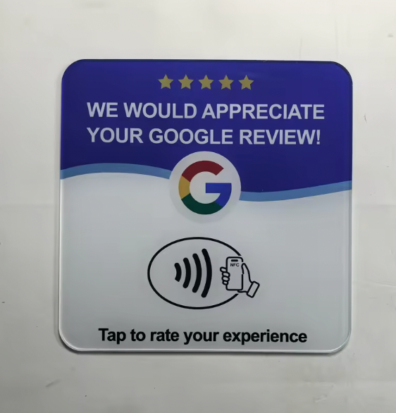 Blue/White NFC Google Review card